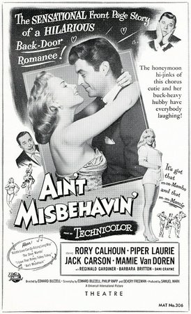 Ain't Misbehavin', Piper Laurie,Rory Calhoun,Jack Carson,Mamie Van Doren,Reginald Gardiner,Barbara Britton,Dani Crayne,Carl Post,Roger Etienne,Harris Brown