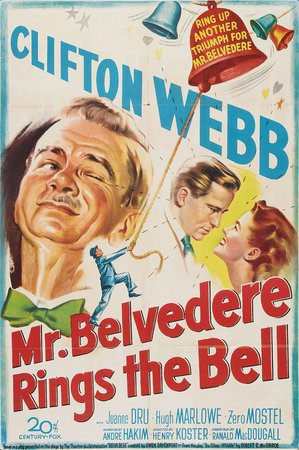 Mr. Belvedere Rings the Bell, Clifton Webb,Joanne Dru,Hugh Marlowe,Zero Mostel,William Lynn,Doro Merande,Frances Brandt,Kathleen Comegys,Jane Marbury,Harry Hines